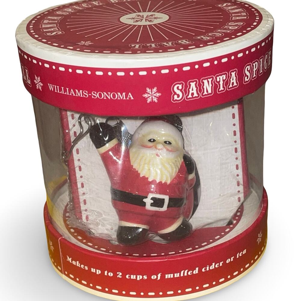 Williams Sonoma Christmas Holiday Secret Santa Spice Tea Ball Infuser Strainer